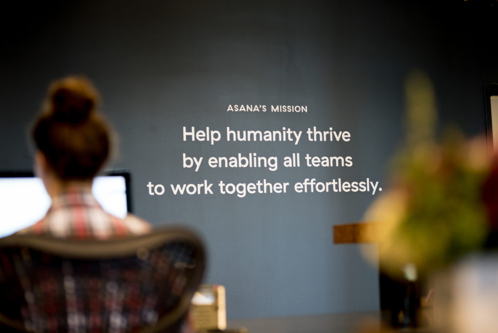 Asana mission statement - Help humanity thrive